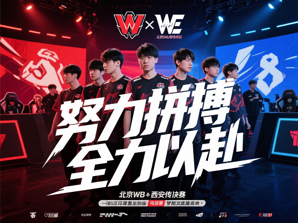 北京WB vs 西安WE赛前海报:拼搏激情点燃赛场之火 在纷繁复杂的电竞赛场上,选手们每次登场都
